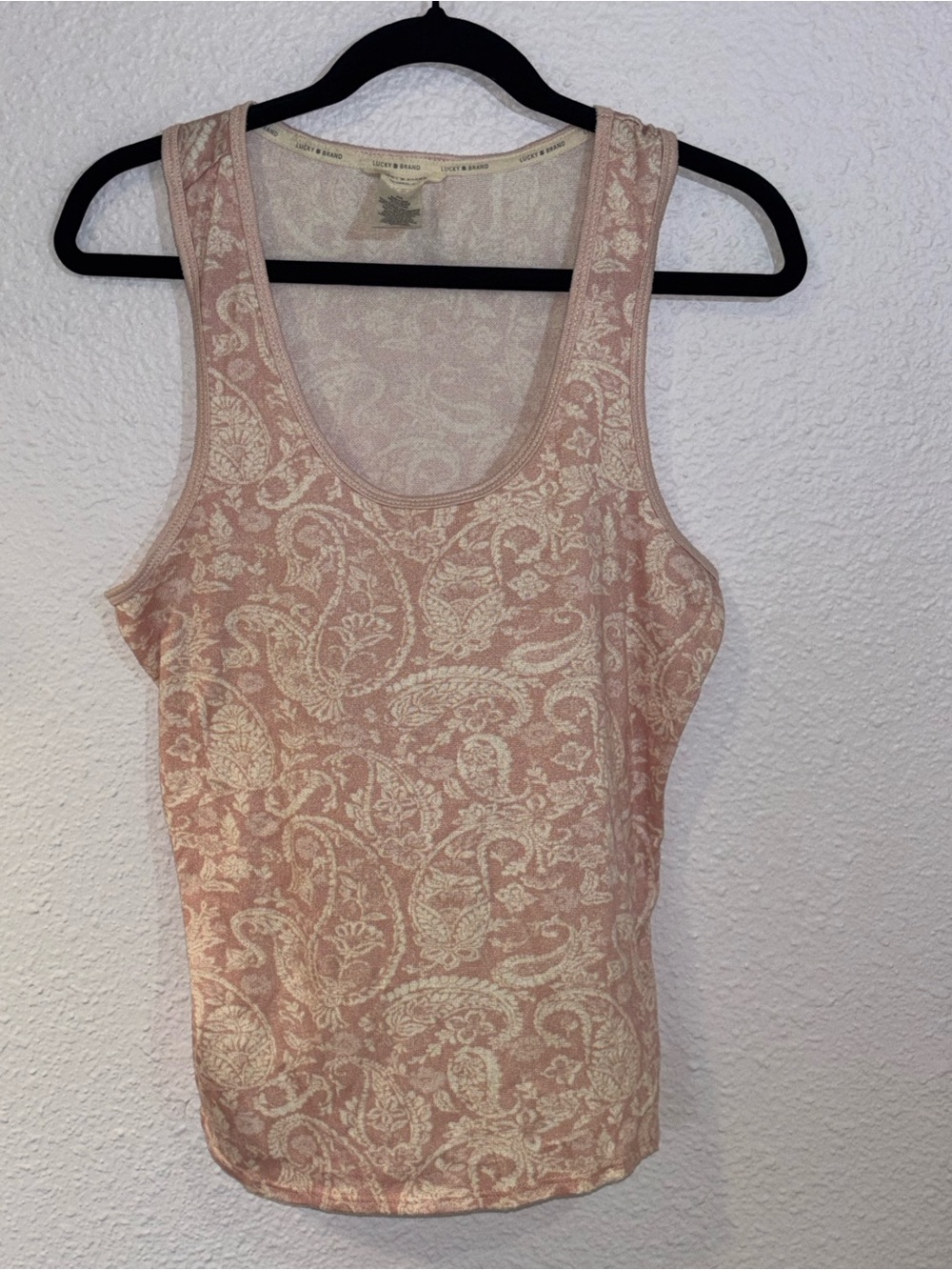 Lucky Brand Dusty Rose Paisley Scoop Tank